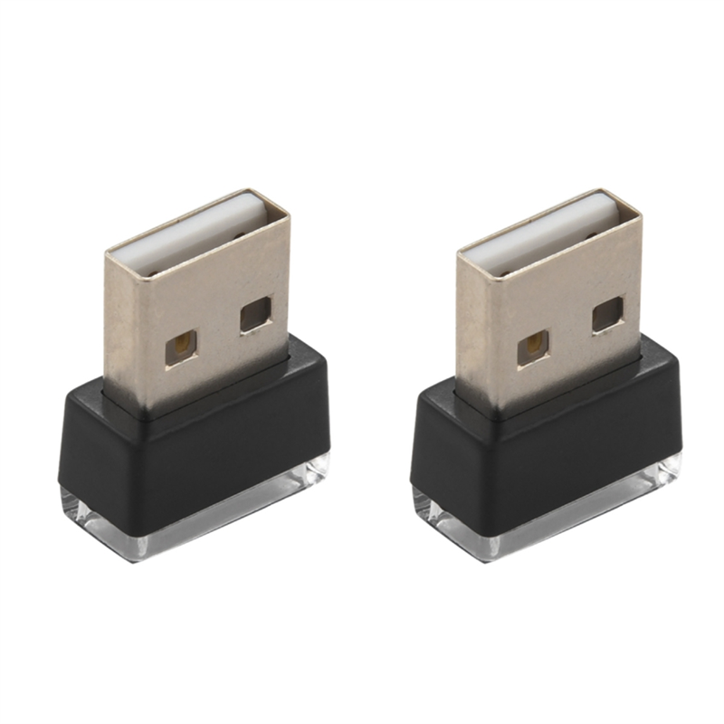 NAMUNY 2X Mini Portable Mini Usb LED Car Light Car Interior Usb Atmosphere Light Plug and Play Decorative Light Emergency Pc