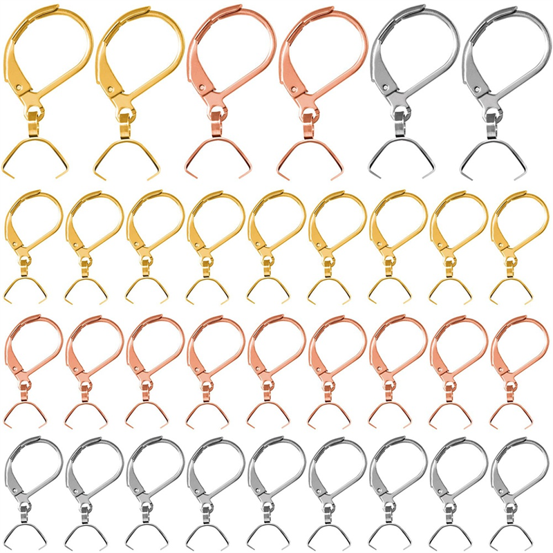 120Pcs Stainless Steel French Earring Hooks Leverback Ear Wires Hypoallergenic Pendant Clasp for DIY Jewelry Making