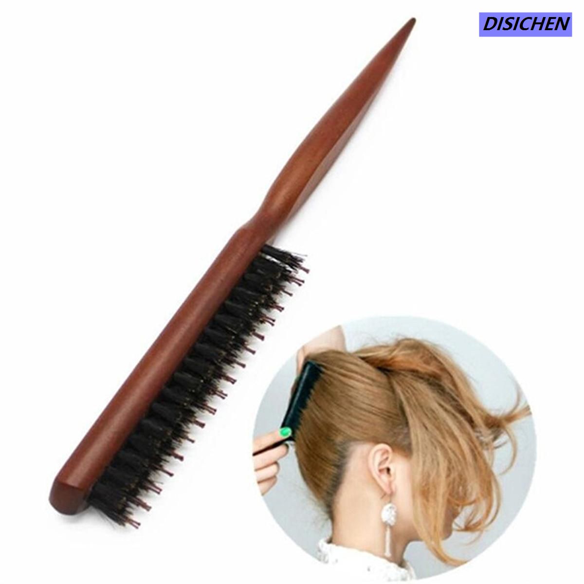 DISICHEN 【The Edge of Beauty】Professional Salon Teasing Back Wood Line Comb Hairbrush