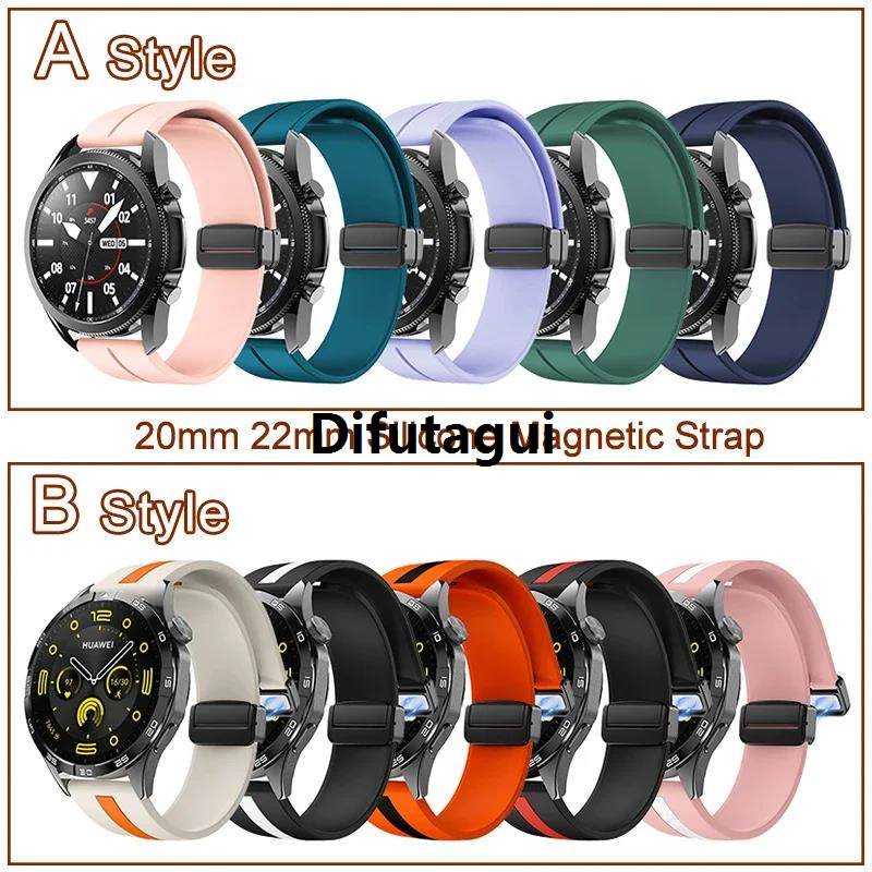 Difutagui New goods tideBracelet tive 4Vivoacarmin 22mm 20mm 5 atch 6laxy W Samsung New Ga3 GT2 for Huawei GT4 GTPro bracelet magnetic buckle strap G