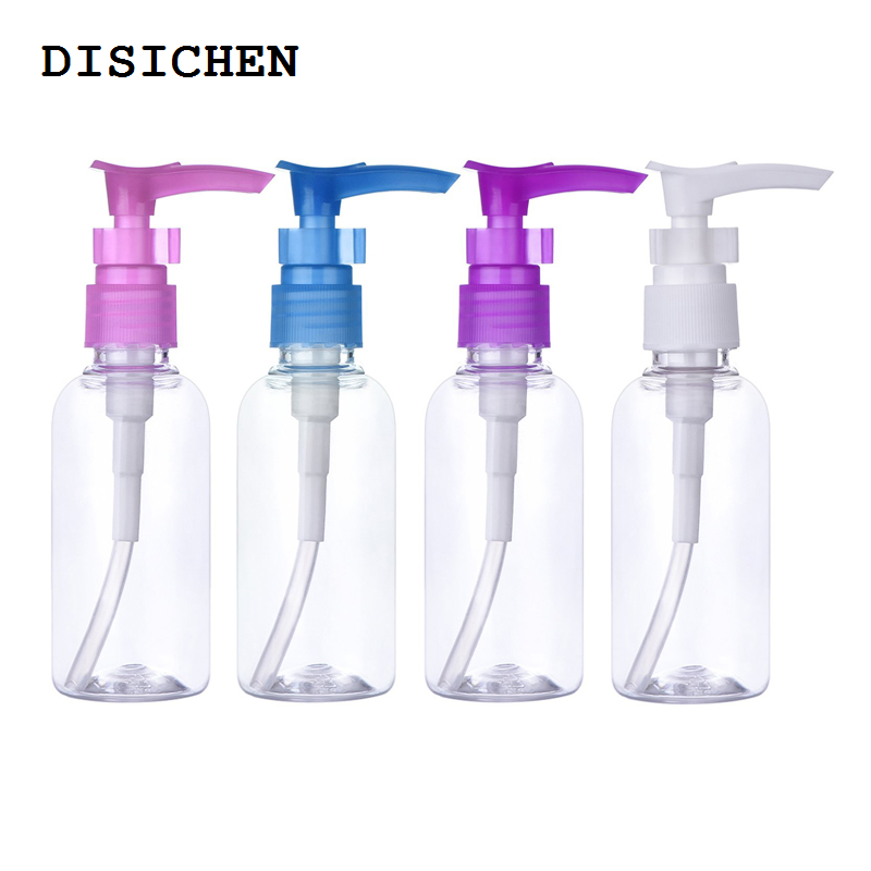 DISICHEN Fashion 5Pcs Empty 30/50/100/150ml Plastic PET Pump Dispenser Transparent Bottles Refillable Containers For Lotion Massage Oils Shampoo