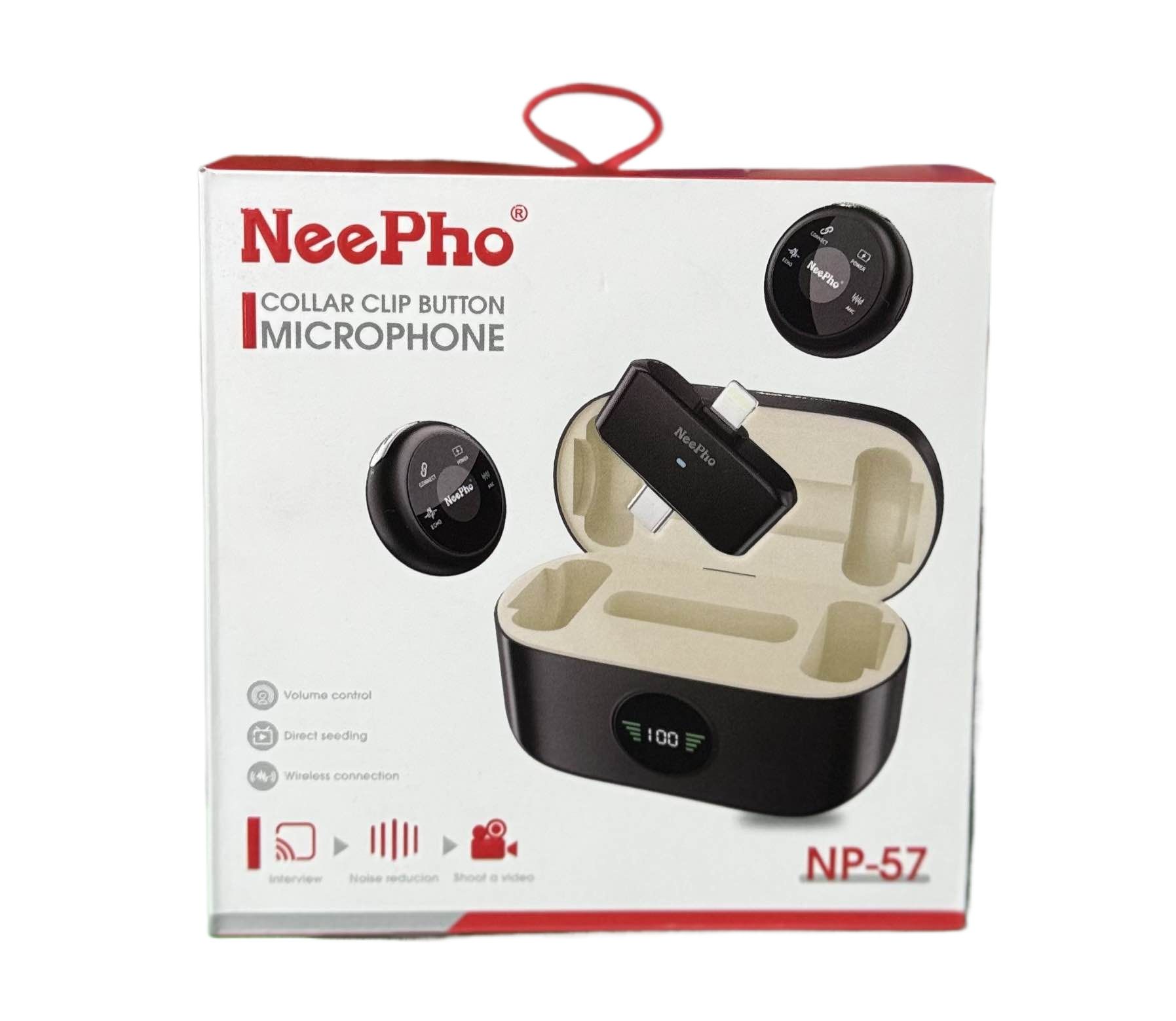 NEEPHO NP-57 Wireless Lavalier Microphone with Magnetic Clip | iPhone & Type-C Compatible Mini Mic for Content Creation & Streaming | DealSpot