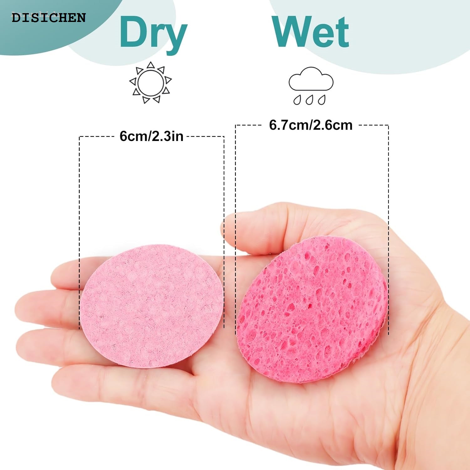 DISICHEN Sales promotion Anrushide 50PCS Face Cleaning Sponge Pad for Exfoliator Mask Facial SPA Massage Luxury Makeup Removal Thicker Compress Natural Cellulose Reusable