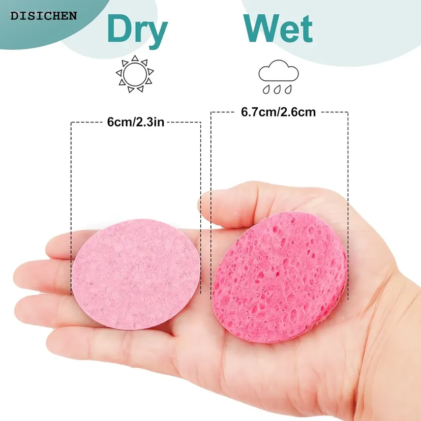 DISICHEN Sales promotion Anrushide 50PCS Face Cleaning Sponge Pad for Exfoliator Mask Facial SPA Massage Luxury Makeup Removal Thicker Compress Natural Cellulose Reusable