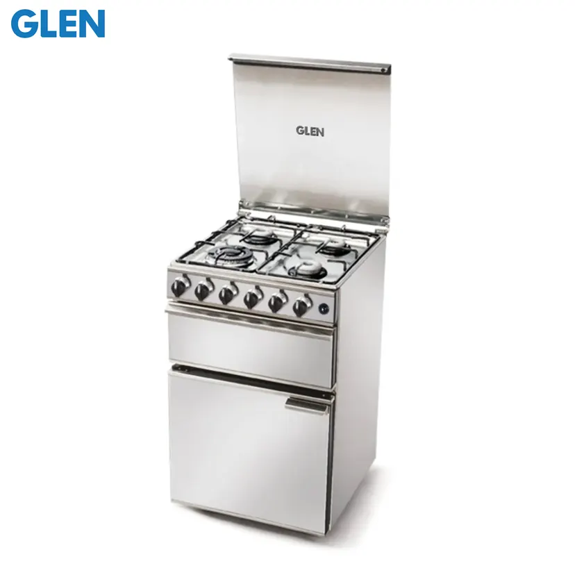 Glen Cooking Range Stainless Steel Gas Grill, Gas Oven 1 Triple Ring, 3 Alloy Burners Auto Ignition