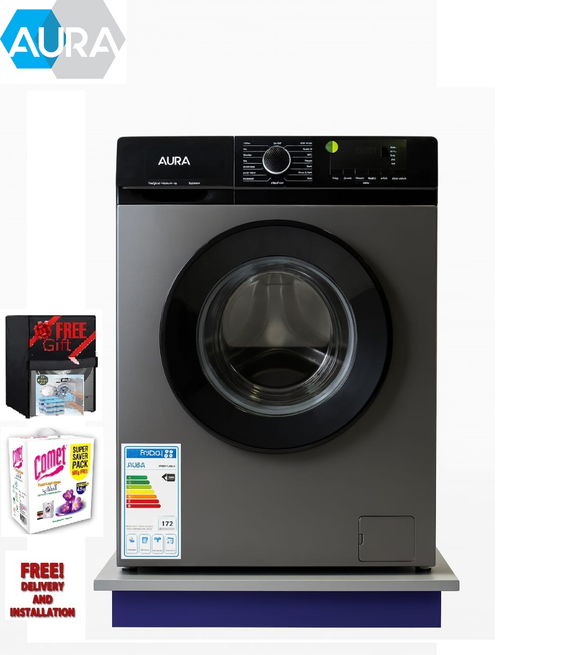 8 KG FRONT LOAD WASHING MACHINE AURA AU8FWM01