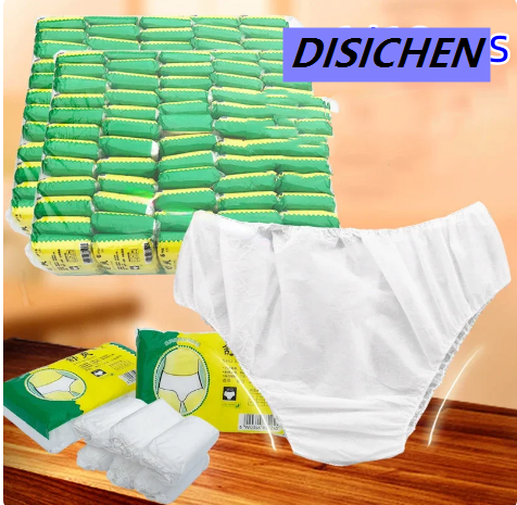 DISICHEN 【Shop Now and Save】 6/18pcs Travel Portable Disposable Non Paper Briefs Underwear White Regular Emergency Underpants