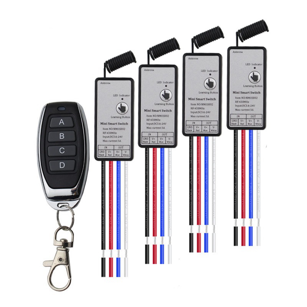 ARELENE 433Mhz Mini Relay Wireless RF Remote Control Switch Power Transmitter DC5V-24V 1CH LED Lamp Controller Micro-Receiver