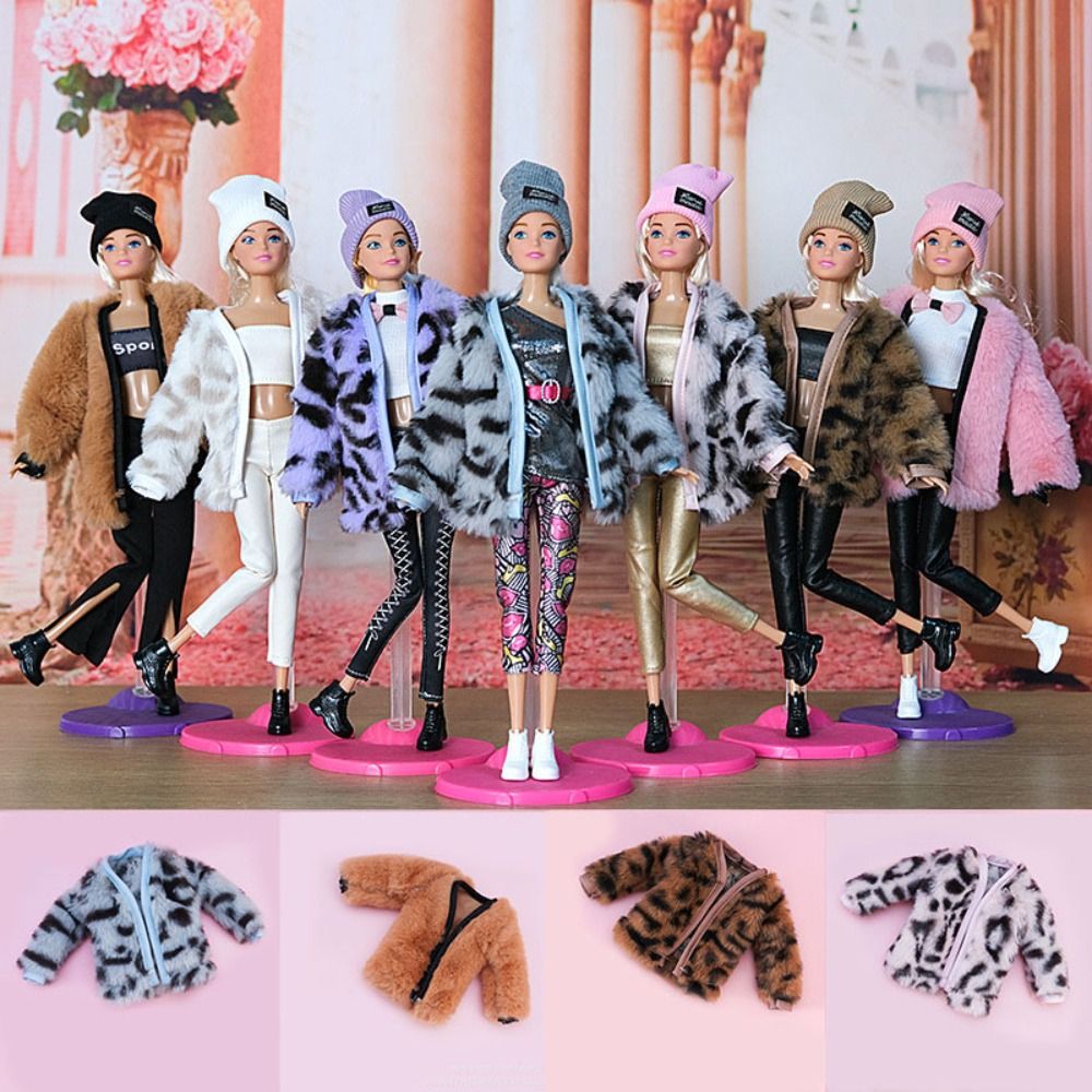 High Quality Fashion 30cm Doll Coat Casual Wear Winter Plush Overcoat Multi-Colors DIY Accessories 30cm Doll