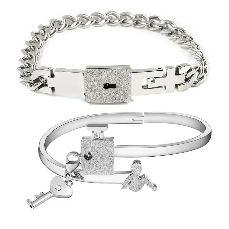 【Pocket king VOX 】Hers Love Heart Key Matching Bracelets Lovers Gifts