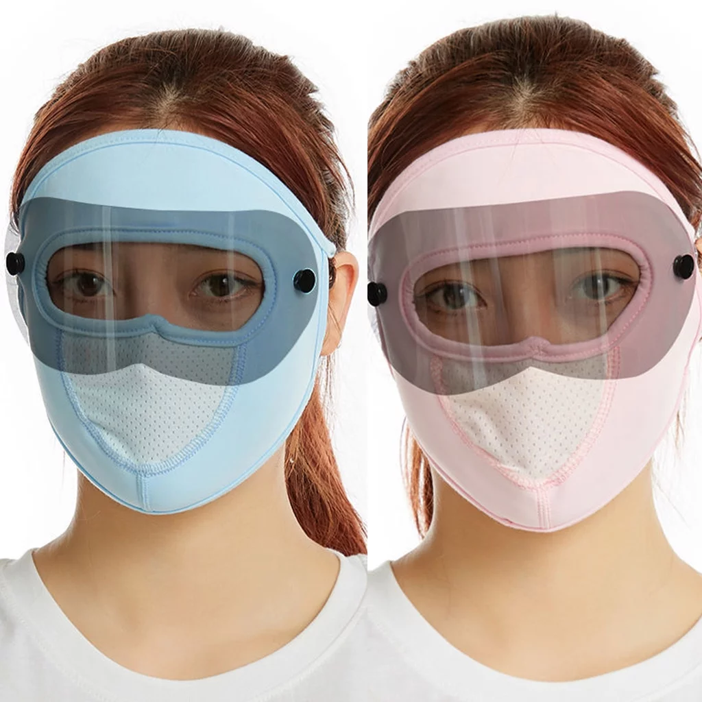 Ice Silk Face Mask UV guardion Womens Sunscreen Face Veil with Black Eye guardor Sheets, Full Face Mask