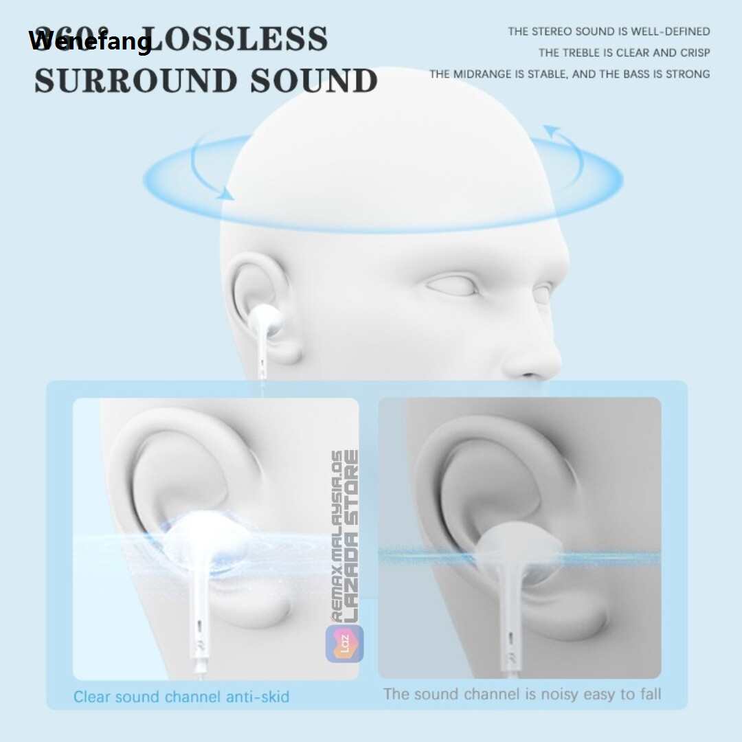 Wenefang REMAX OFFICIAL Wired Music 3.5mm Earphone REMAX X WEKOME LRYA02 60° Degree In-Ear Fitting Built In Microphone Wayar Telinga Year Fon