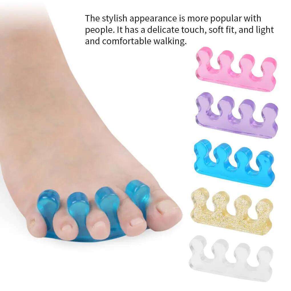 2pcs (1pair) 5 Colors Separator Soft-Silicon Separators Flexible Soft Silicone Finger Toe Spacers