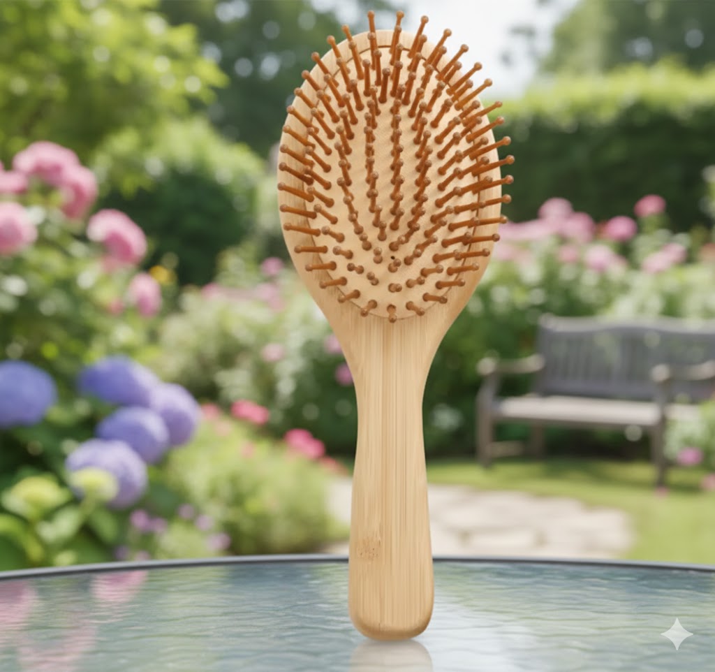 Bamboo Hairbrush for Smooth, Frizz-Free Hair | Eco-Friendly Wooden Brush.