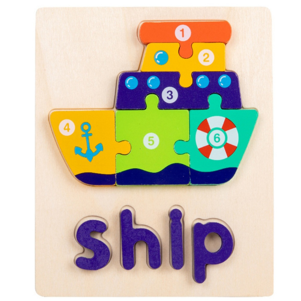 Colorful Wooden School Bus Shape Number Puzzle - Montessori 3D Jigsaw for Baby & Toddlers | Early Learning, Color & Motor Skill Development Toy