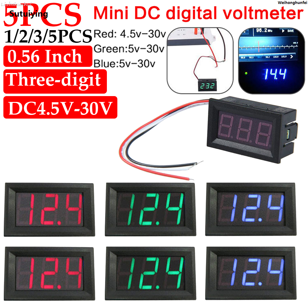 WeihonghunfeiDC4.5V-30V Voltage Meter LED Display 0.56 Inch Mini Voltage Tester Bargain price Volt Instrument Tool for 6V 12V Electromobile Motorcycle Car Portable