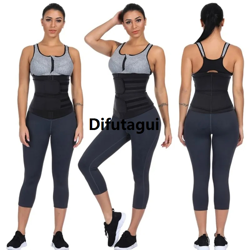 Difutagui Medium－with yoga belt slimming belt chersin sauna waist clothes body shaping trainer neoprene belt weight loss Affordable body shaping belt slimming sweat fat burning belt belly control belt gym fitness abdominal training belt size