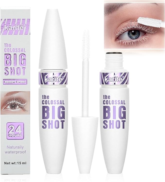 1 Piece White Mascara Lash Primer - Boosts Volume & Length, Smudge-Proof, Waterproof, Long-Lasting Fiber Formula, No Clumping for Perfect Lashes