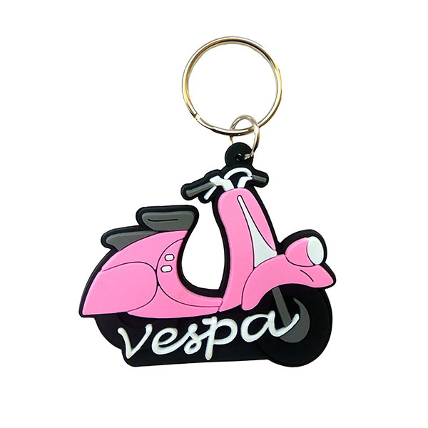 Vespa Scooter Double Sided Pink Keychain For Car Bike Men Women Keyring