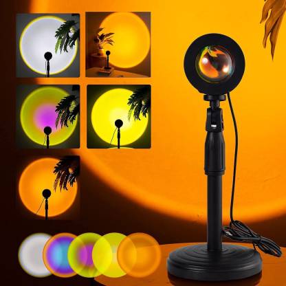Aesthetic Sunset Projection Lamp Adjustable Color Changing & Fade Mode Golden Hour Light