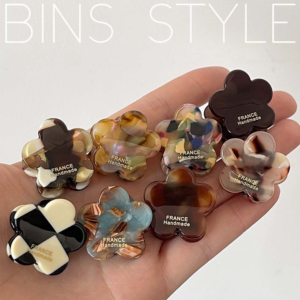 Side Clip Sweet Child Hairpin Checkerboard Acetate Small Hair Claw Flower Hairpin Barrette Flower Hair Catch Clip Women Hair Accessories
