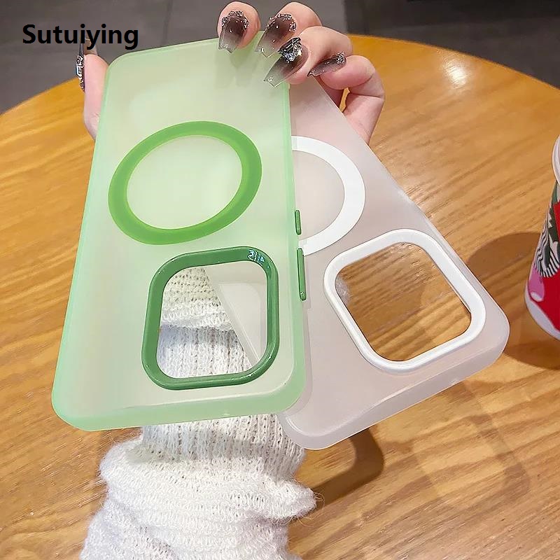 Sutuiying Translucent Matte Skin Feel Wireless Charge Protect Case for Motorola 【2025 Version】 Motor Edge 50 Neo G35 S50 for Magsafe Magnetic Back Cover