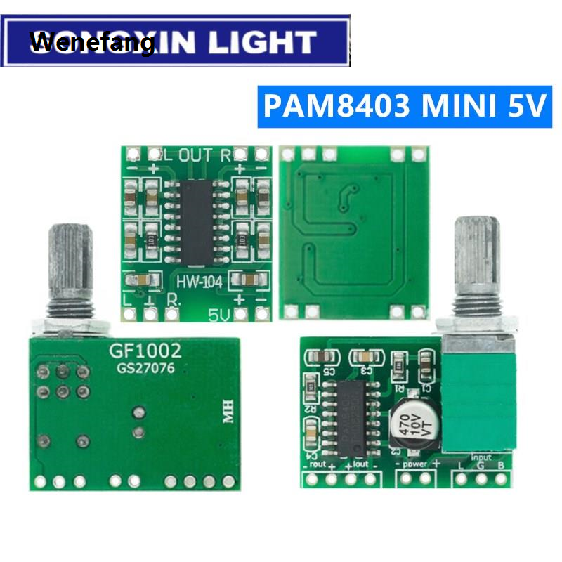 Wenefang 1/5/10PCS PAM8403 module Super digital amplifier board 2 * 3W D High Quality Class digital amplifier board efficient switch potentiometer