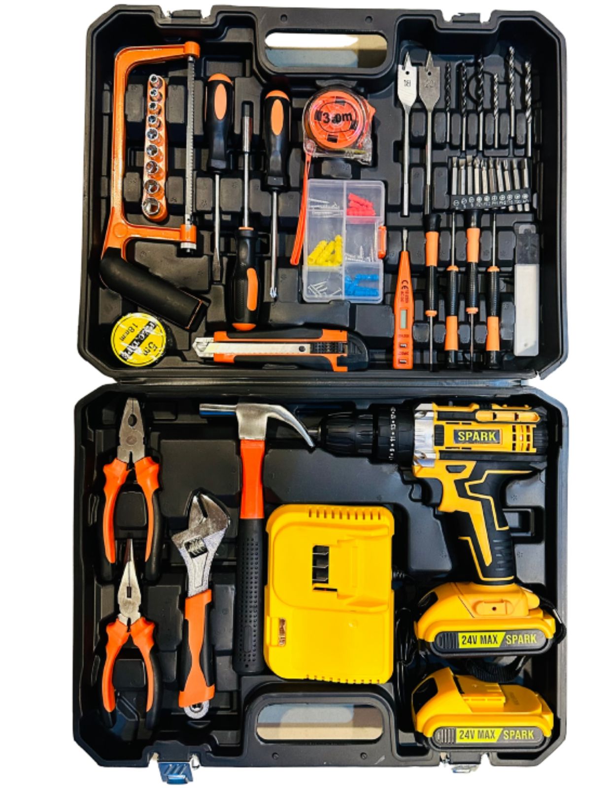 24V Impact Drill Machine With 118 Pcs Tools Set Power Tools Full Set For Household Office Uses