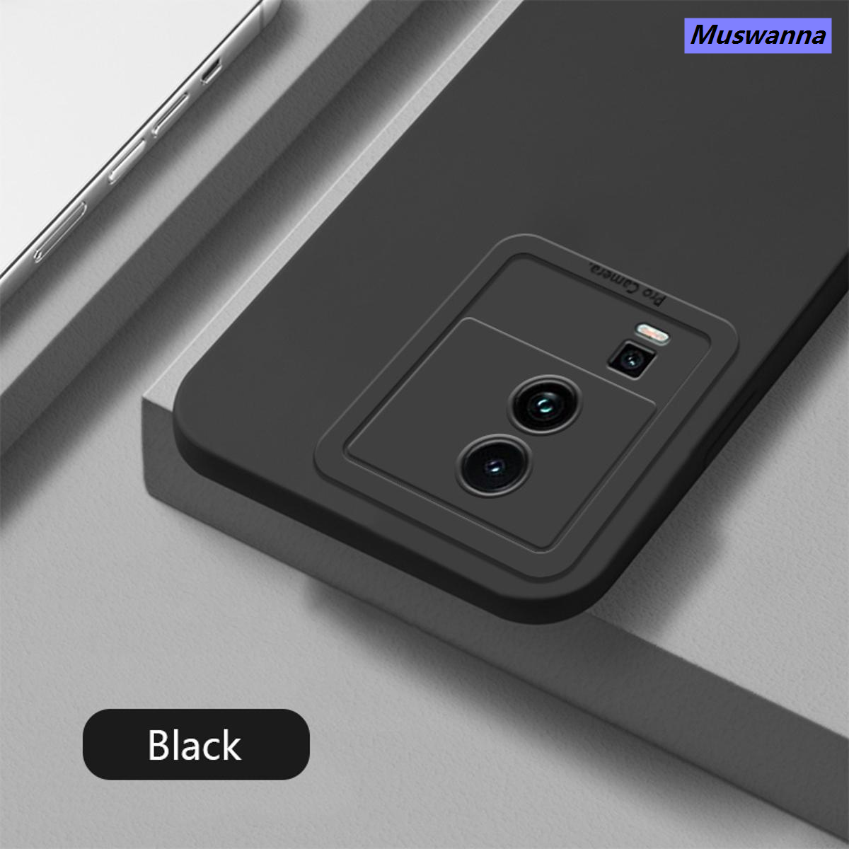 Muswanna Sroof For IQOO Neo 7 Couple Fashion Shockproof TPU Straight back cover Edge Soft Phone Cover