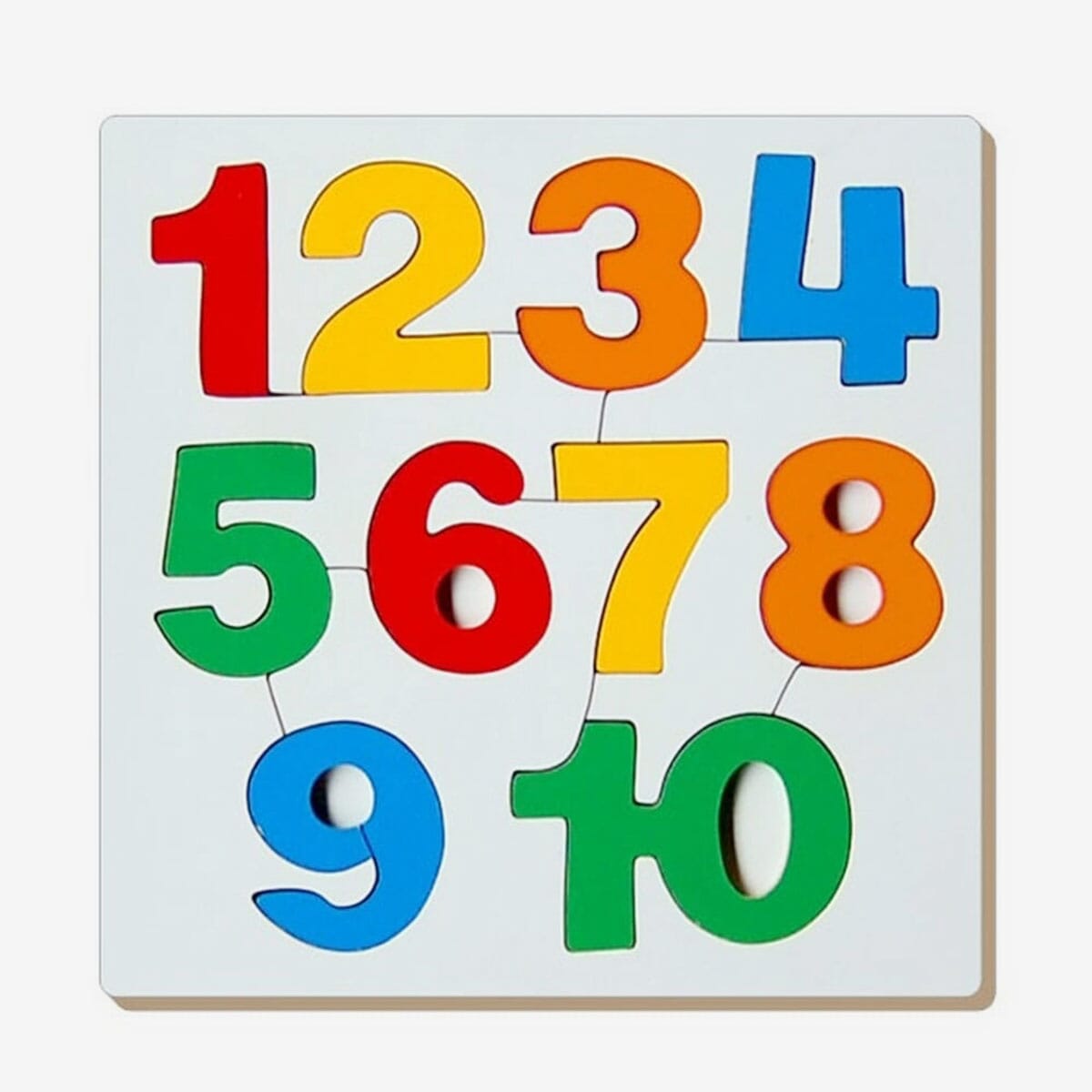 Little Genius Wooden Number Inset Tray Puzzle 1-10 AL-03B