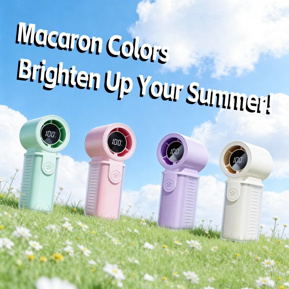 Portable 3000mAh Battery Mini Handheld Fan LED Display 5 Gear Wind Rechargeable Fan Rechargeable High Speed Turbo Fan Gift