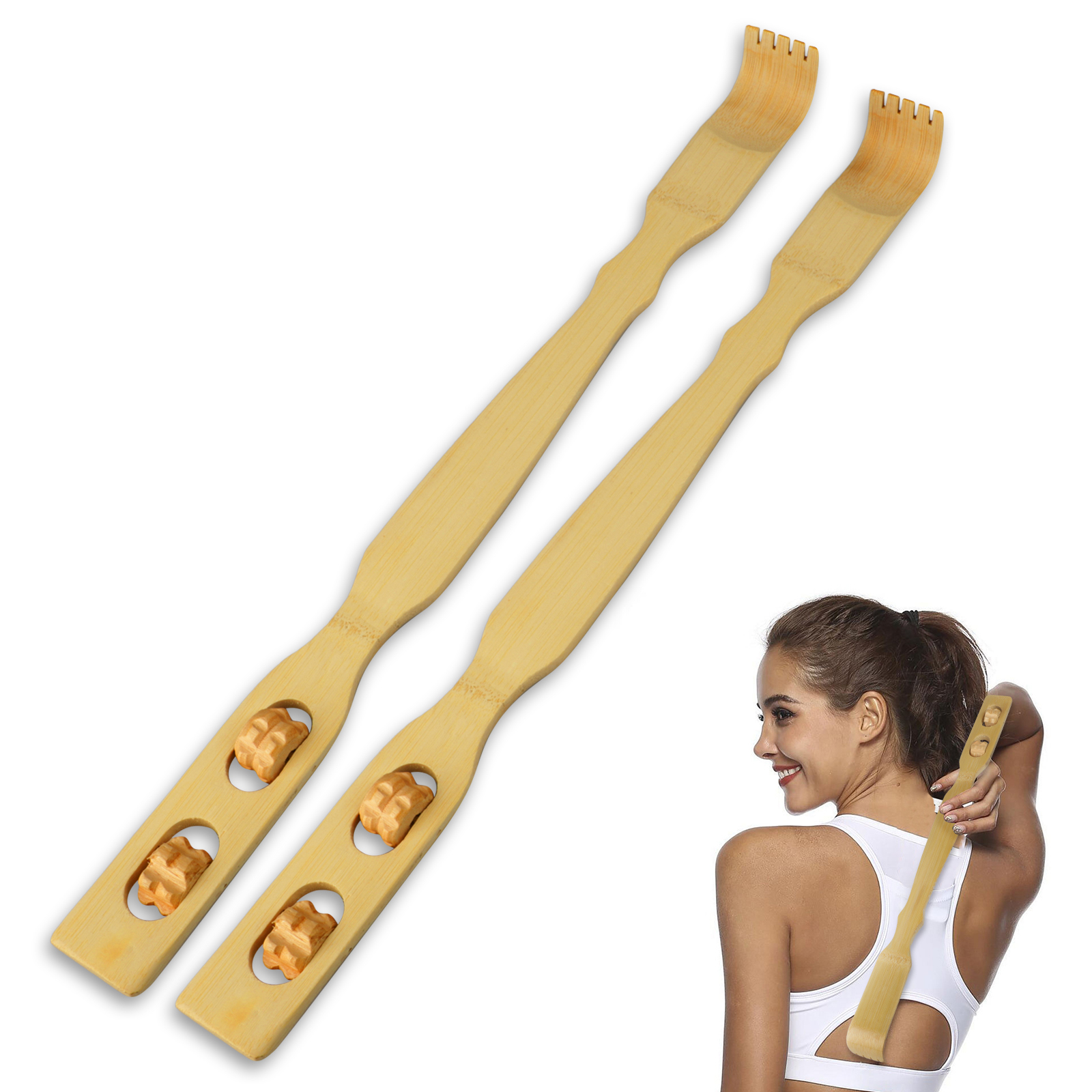 Handcrafted Bamboo Back Scratcher | Wooden Style Body Itch Relief & Massage Tool