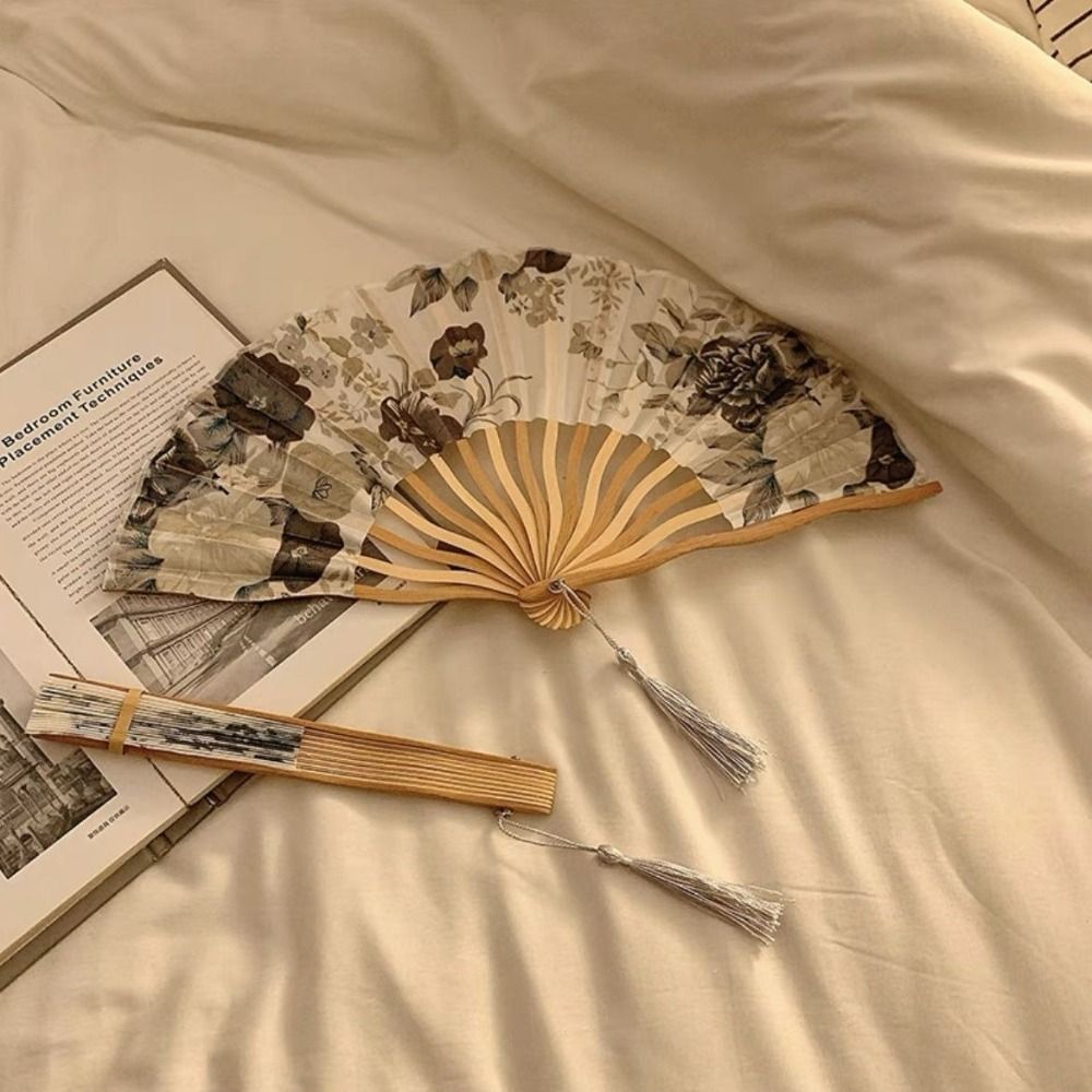 New Folding Design Chinese Style Fan Portable Size Shooting Prop Ancient Fan Prop Elegant Handmade Women's Fan