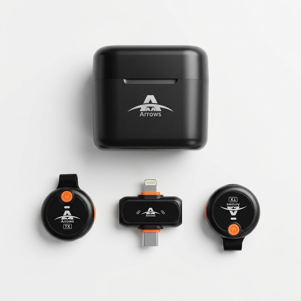 Dual Wireless Microphone I iOS and Android I AI Noise Reduction I Great for content creators | Model Arrows WM33