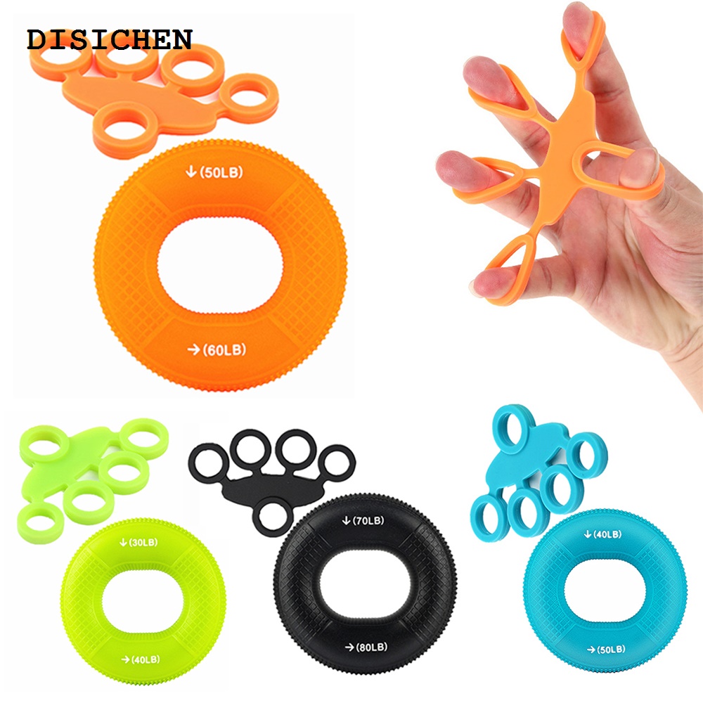 DISICHEN Original Silicone Gripper Strengthen Ring Portable Round Wrist Gripper Patient Props Injury Recovery Antiskid for Rehabilitation Training