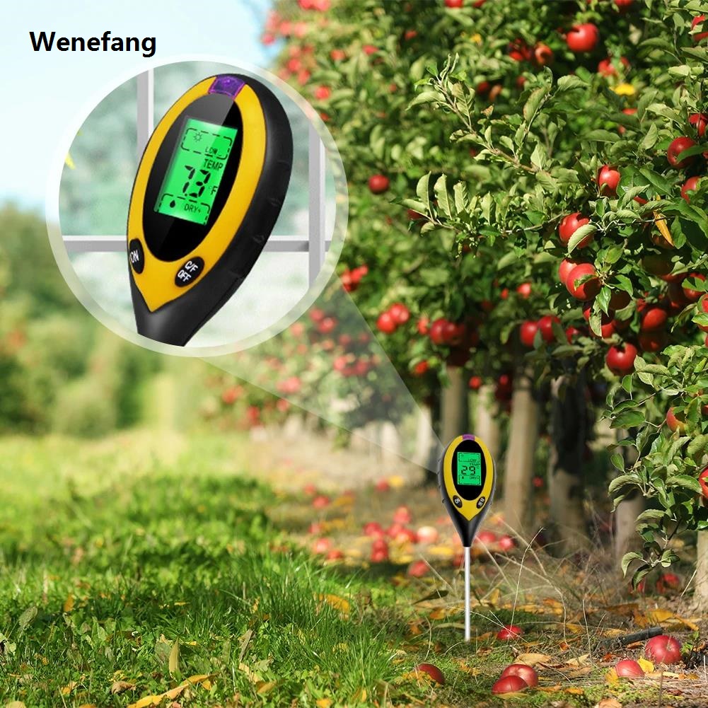 6 in 1 Soil Detector Soil Tester pH Temperature Humidity Sunlight Air Moisture Nutrient Fertility Meter Gardening Tool