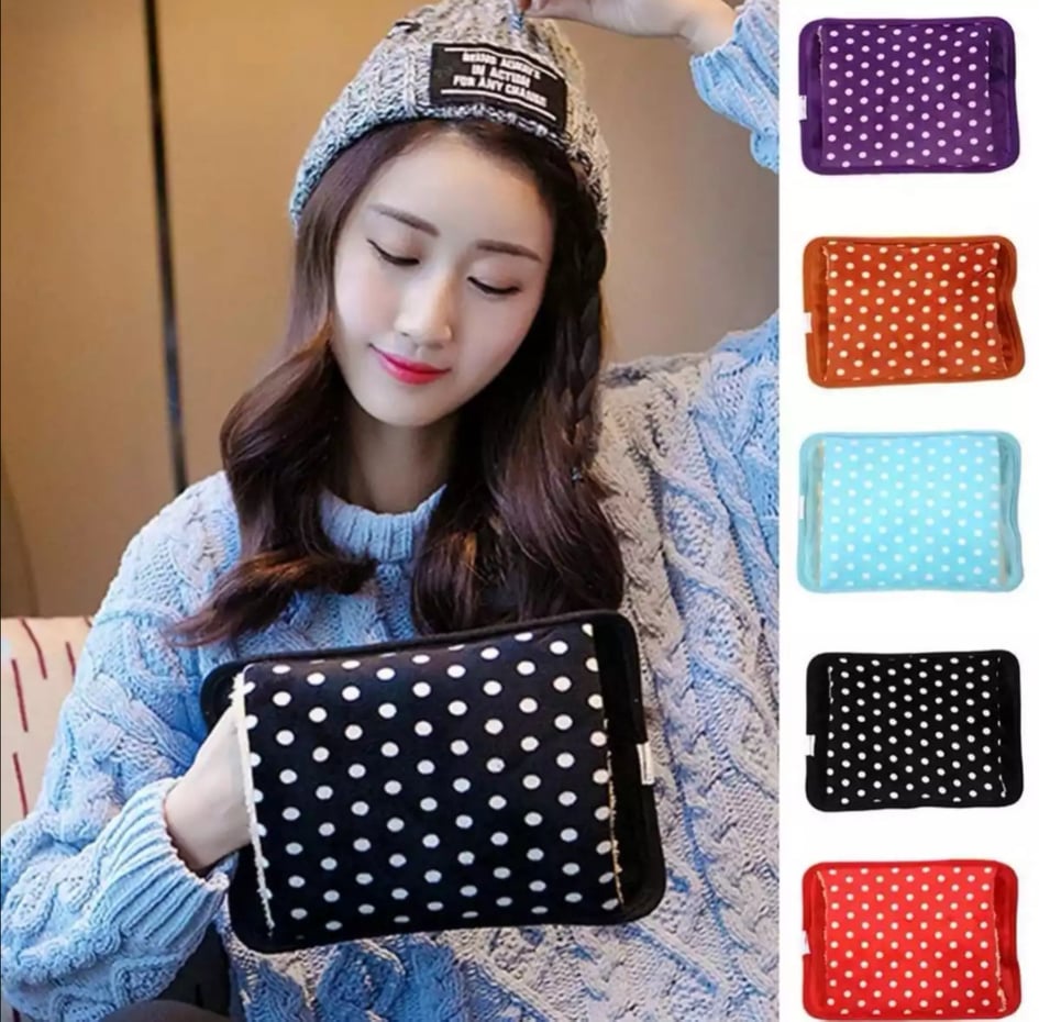 Portable Electric Rechargeable Hot Water Bag - Polka Dot Hand Warmer