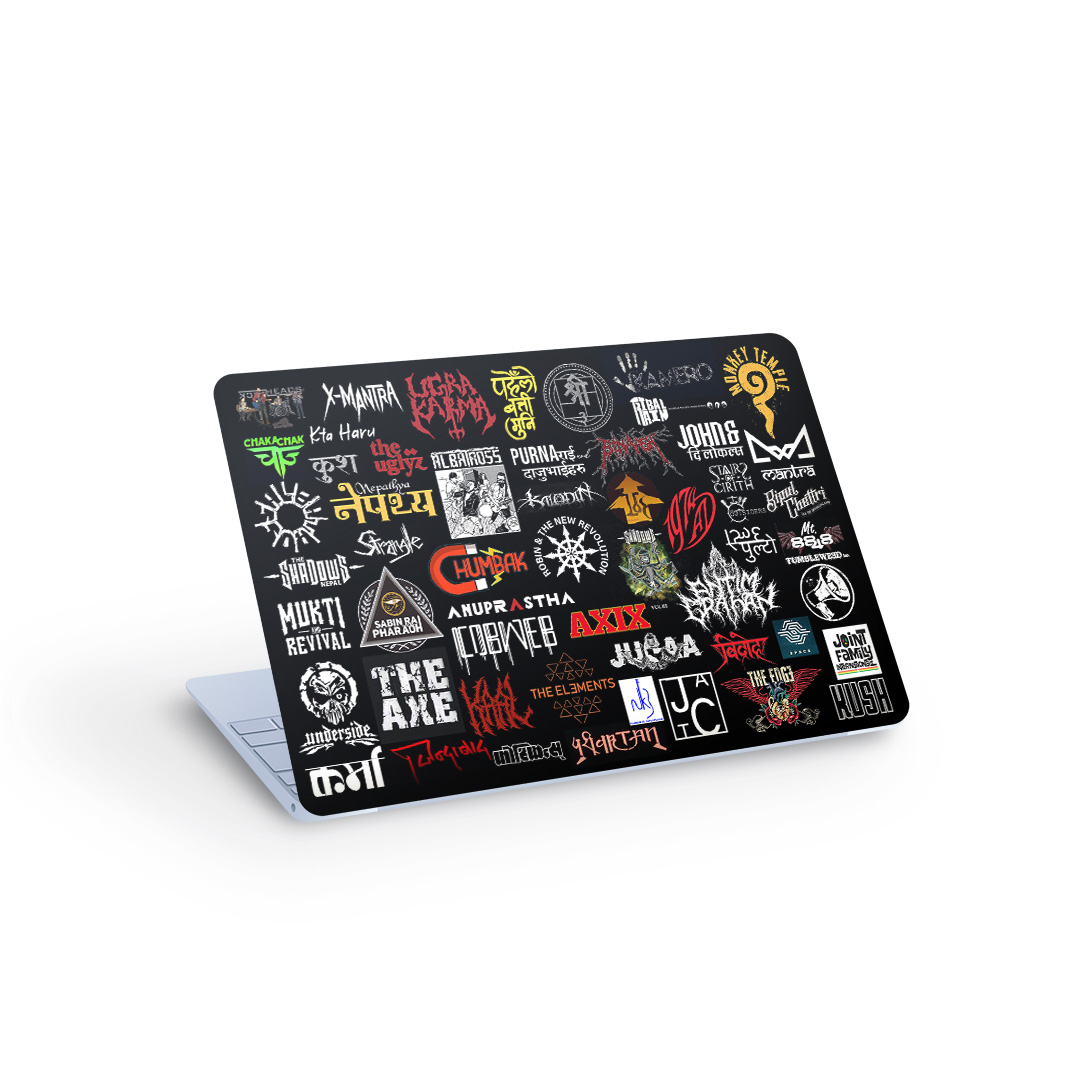Laptop Back Sticker Skin Wrap For Up to 15.6inch Laptop Sticker Nepali Music Rock Metal Bands Logo Bomb