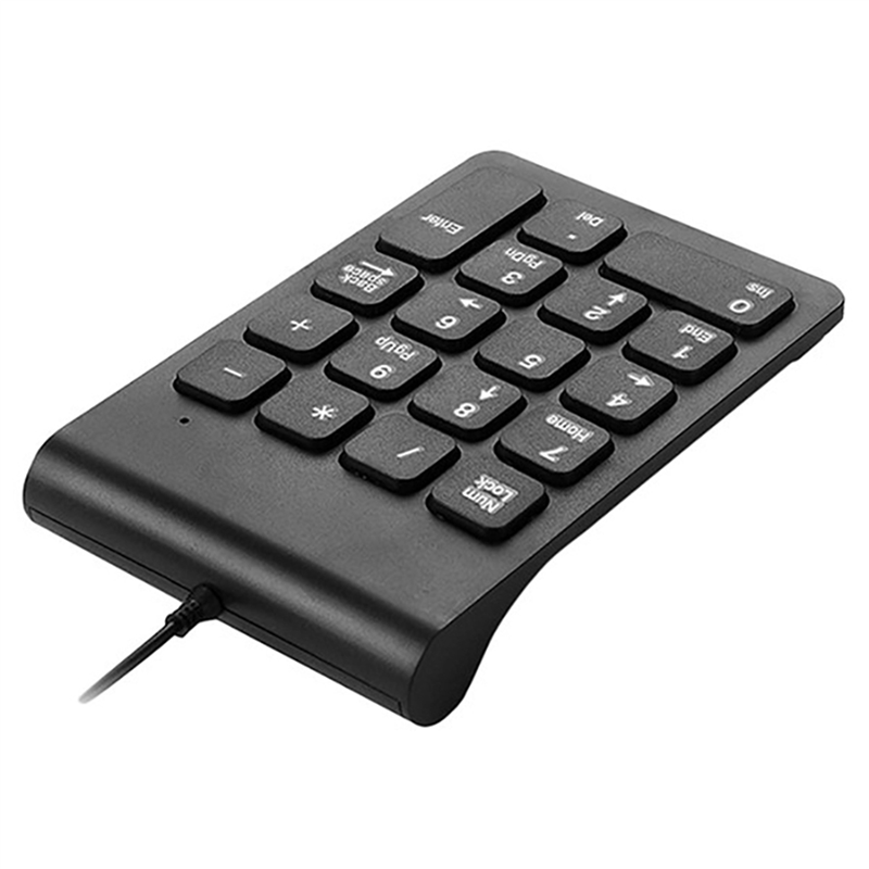 ARELENE 2X Mini USB Wired Numeric Keypad Numpad 18 Keys Digital Keyboard for Accounting Teller Laptop Android (Black)