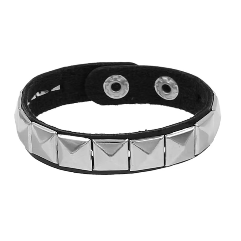 New PU Leather Spiked Studded Bracelet Bangle Punk Cuff Wrap Gothic Jewelry Bangle Men Women