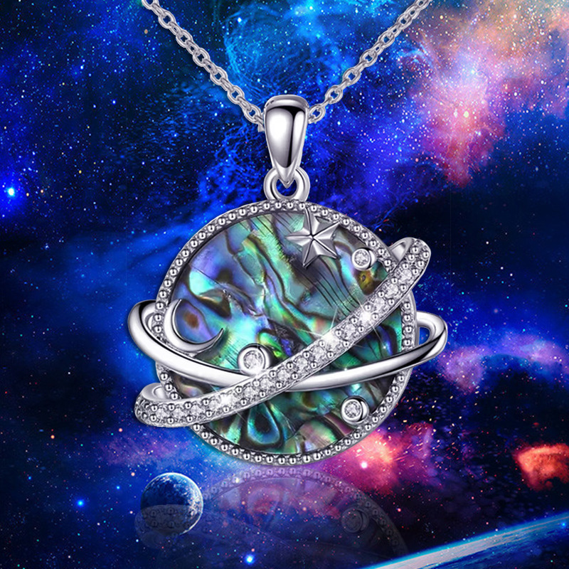 【New Arrivals】Jewelry Magic Planet Shell Film Sun Moon Pendant Necklace Women's Fashion Star Series Jewelry