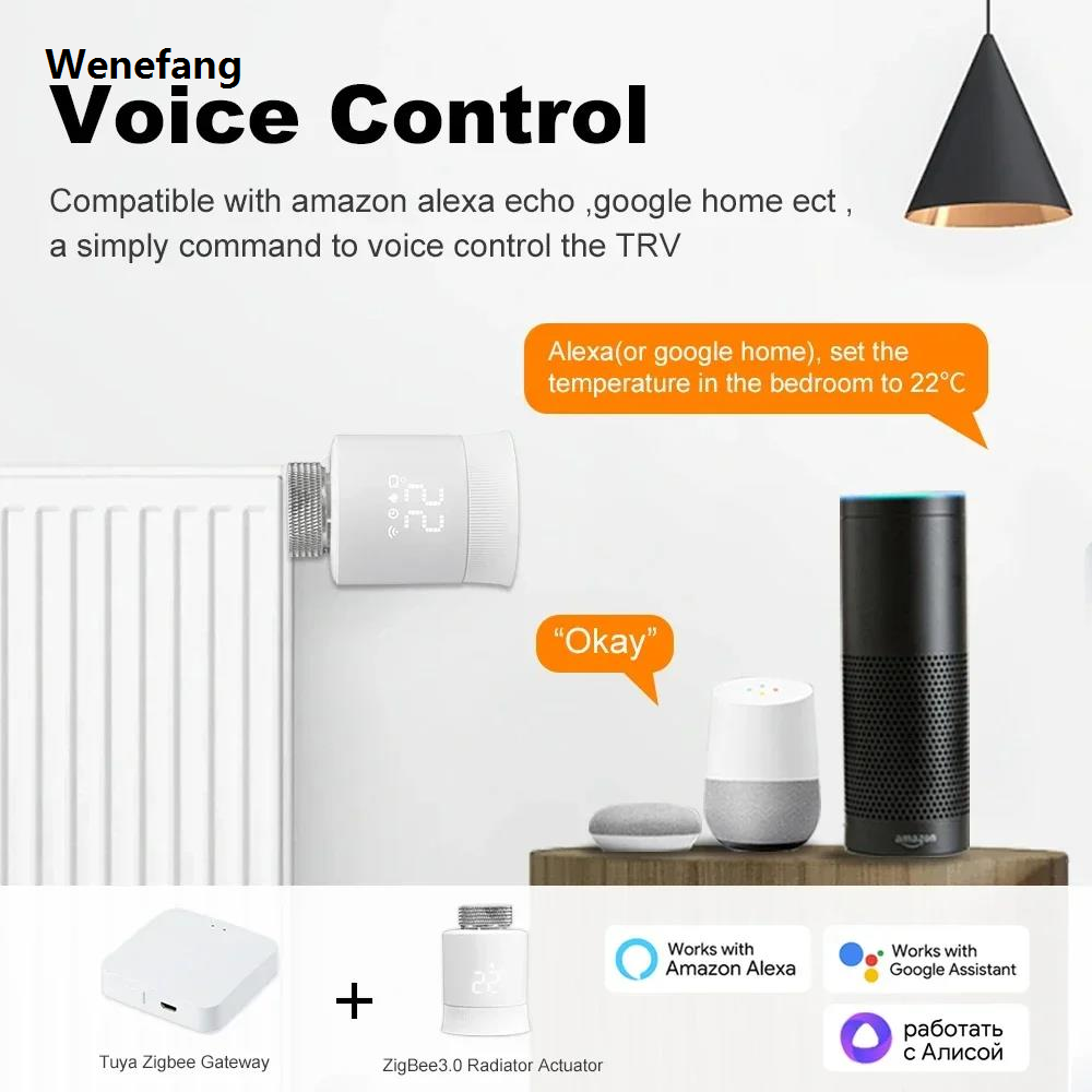 Wenefang Tuya ZigBee 3.0 Programmable Radiator Valve Smart Thermostat High Quality Heater Voice Control Works With Alexa Google Home