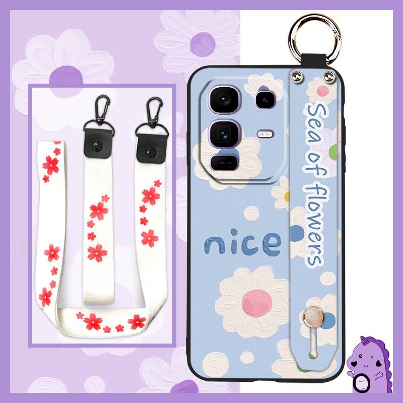 Waterproof Back Cover Phone Case For infinix Note50 Pro+/X6856 Oil Painting Wrist Strap Soft case Wristband Phone Holder