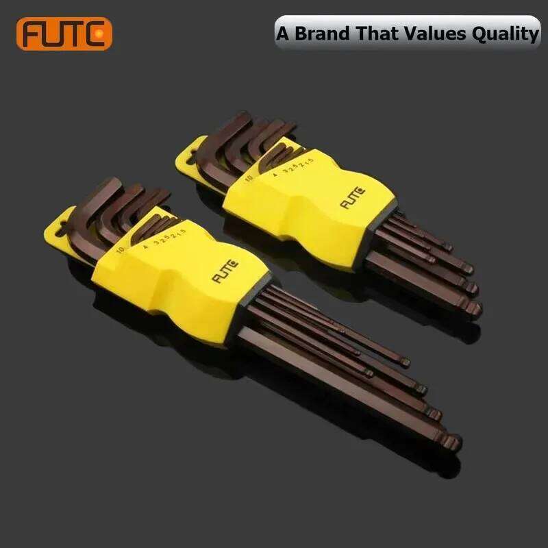 FUTE L Wrench Kit for Allen Screw 9PCS Long Arm Key Set 1.5mm To 10mm Hex Spanner Hand Tools Bicycle Repair