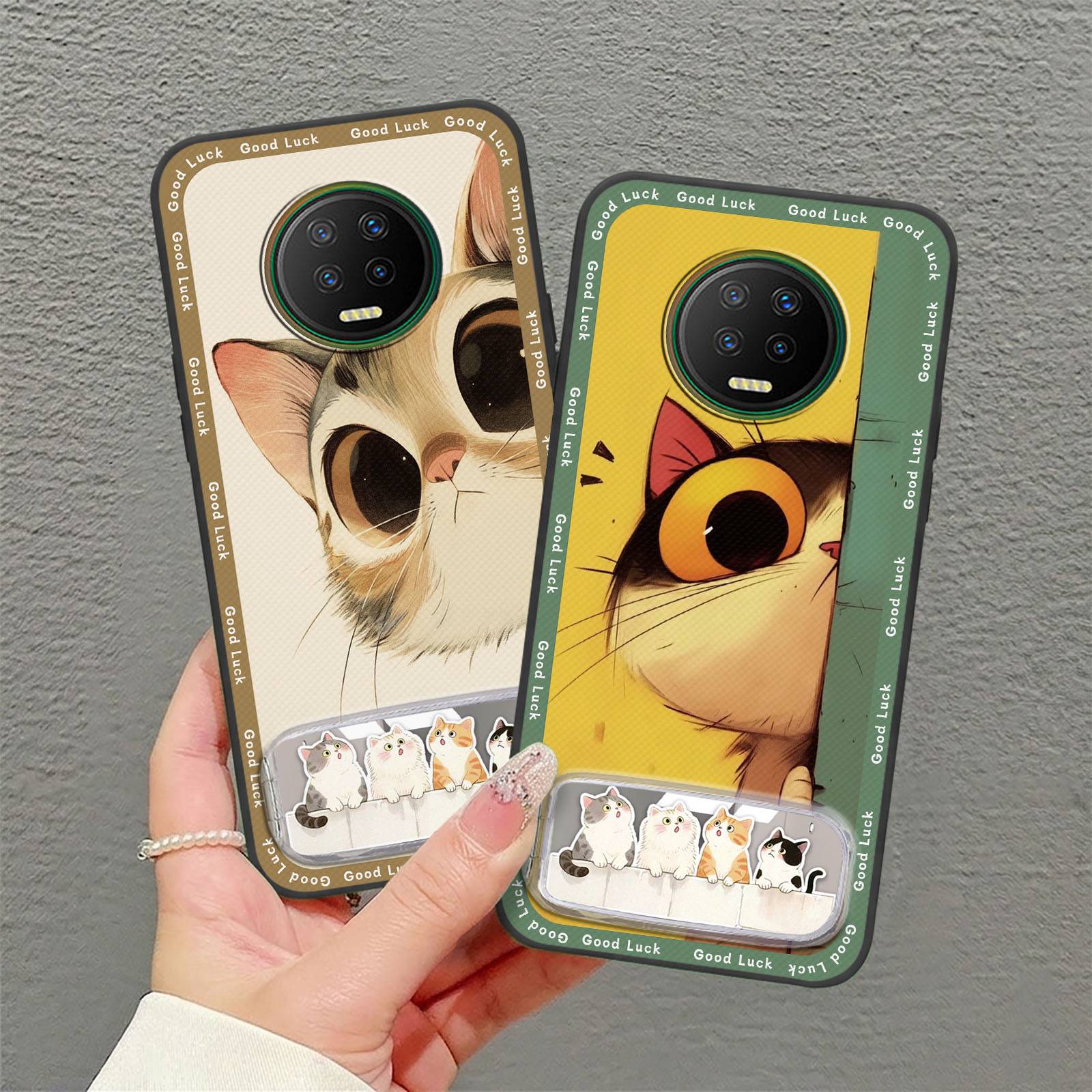 Protective Soft case Phone Case For Infinix X690/Note7 three-dimensional Makeup Mirror Kickstand Anti-dust Cartoon Cute