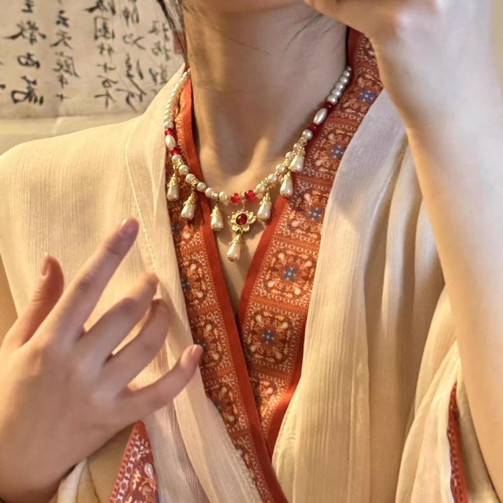 Vintage Vintage Chinese Style Necklace Exquisite Elegant Hanfu Necklaces Aesthetic Cheongsam Necklace for Women