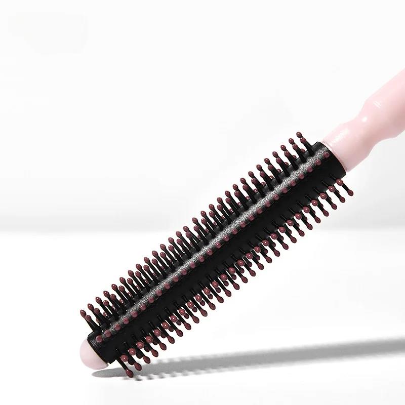 Aweisuan Hot Sale Mini Round Roll Style Hair Comb Professional Detangling Hair Brush Anti Static Scalp Massage Combs Barber Home Hair Styling Tool