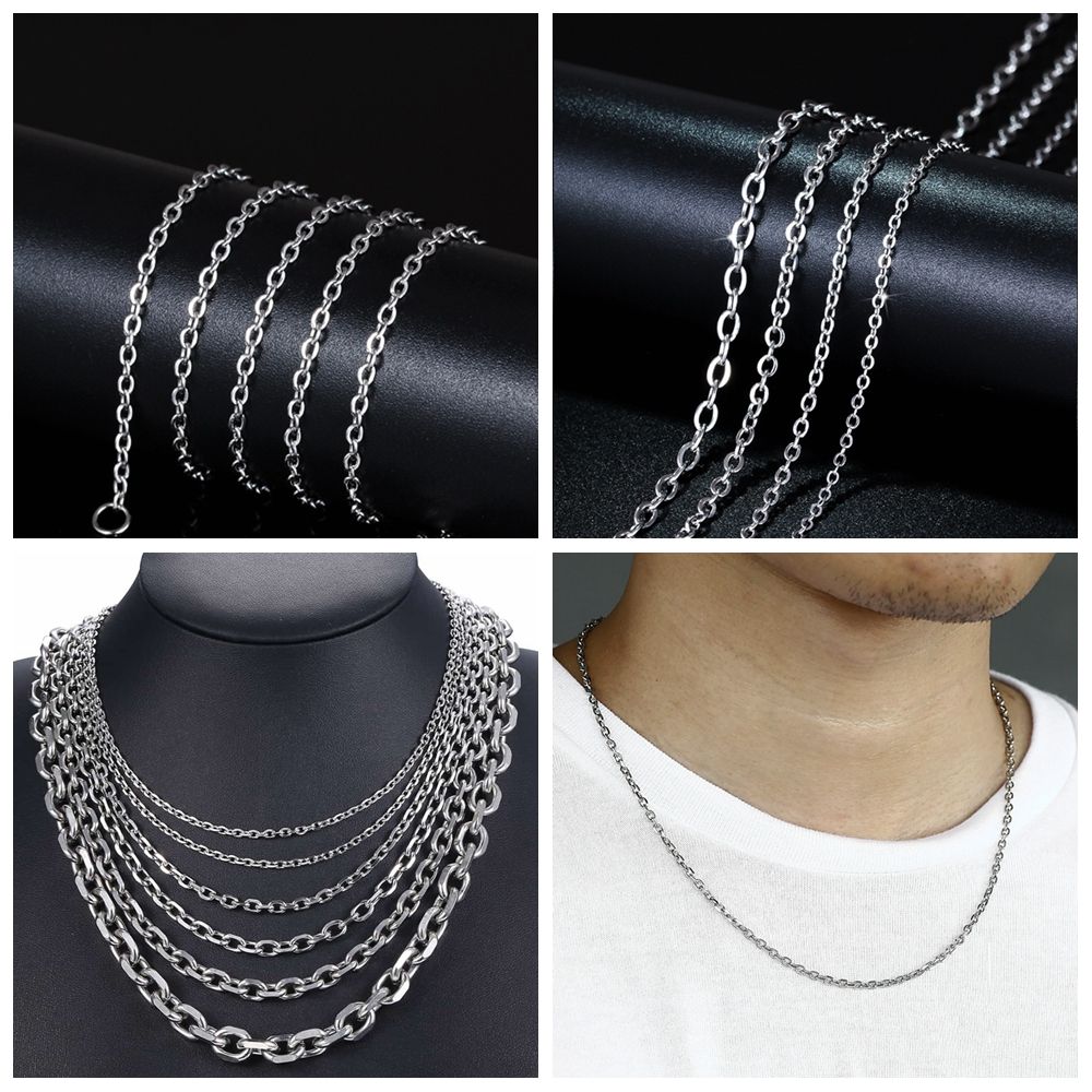 Women Men Punk Gothic Cool Stainless Steel Necklace Metal Collar Choker Link Chain