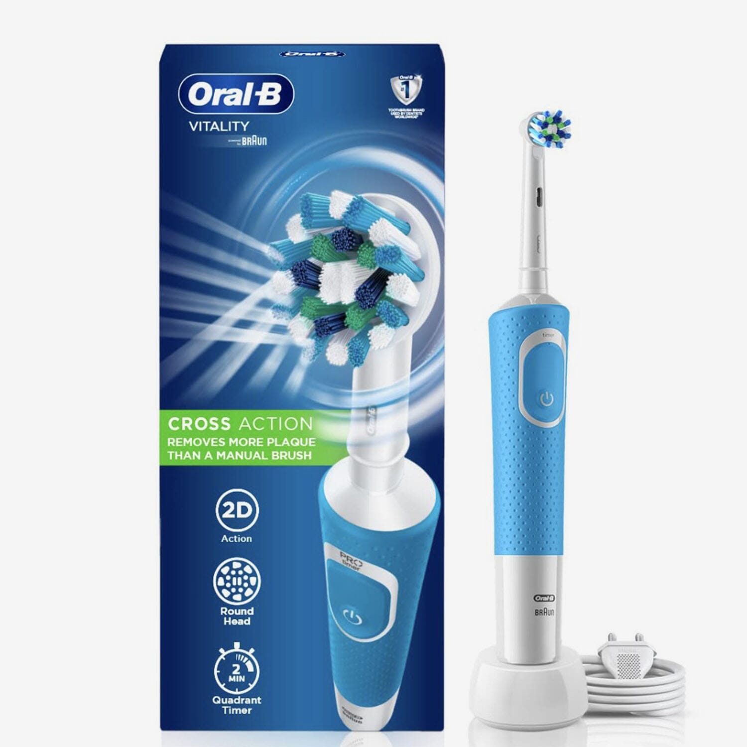 Oral B Electric Toothbrush , Rechargeable , Model Vitality 100 , Criss Cross Action For Adult Powered By Braun