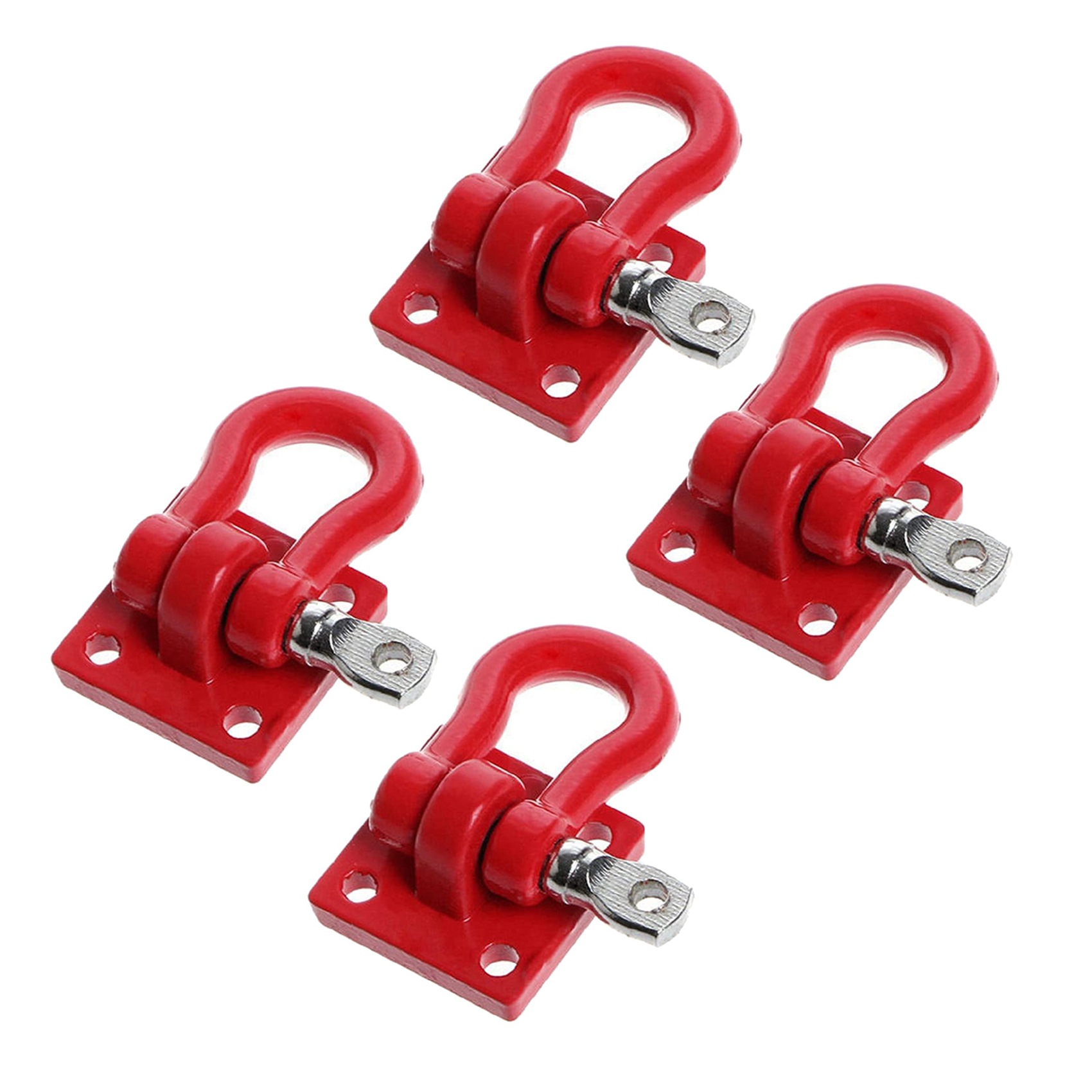 fasdaga 2X Metal Climbing Trailer Tow Hook Hooks Buckle, for 1/10 Scale RC Crawler Truck D90 SCX10 Climbing Car,Red